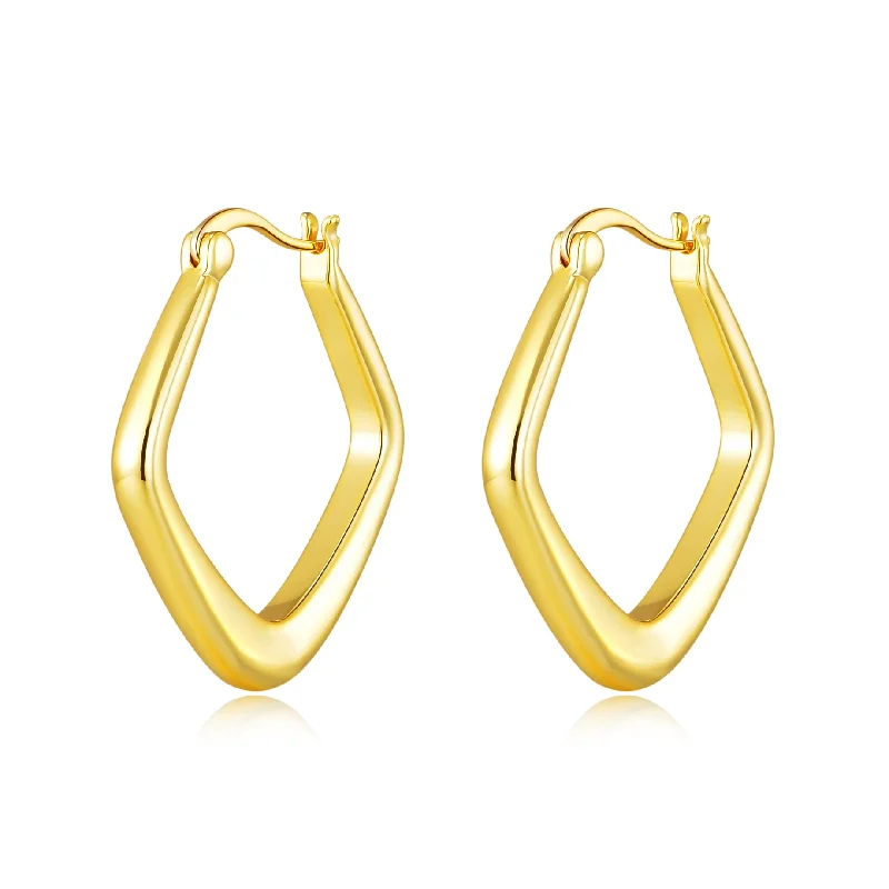 vintage drop earrings for women -Gold Plated Medium Chunky Hoop Earrings