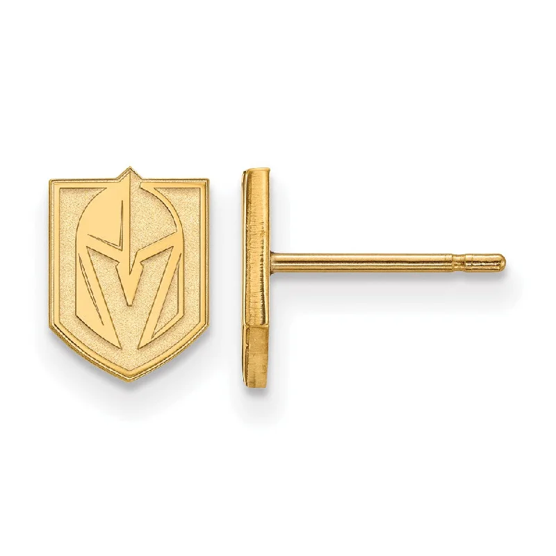 butterfly earrings for women -SS 14k Yellow Gold Plated NHL Vegas Golden Knights XS Post Earrings