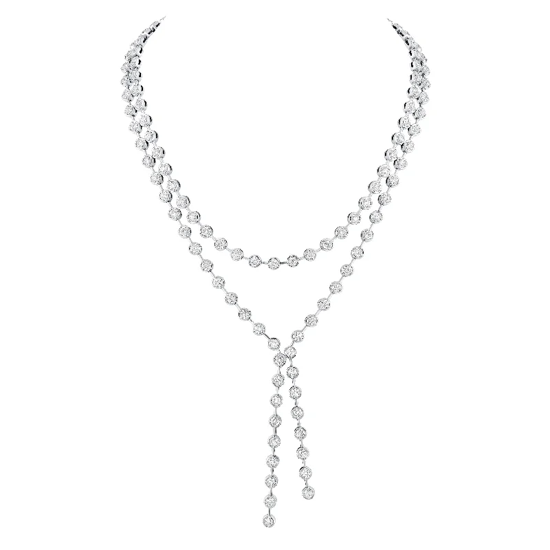 luxury chain necklaces for women -Lariat Diamond Necklace