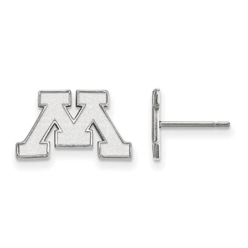 casual earrings for women -10k White Gold University of Minnesota XS (Tiny) Post Earrings