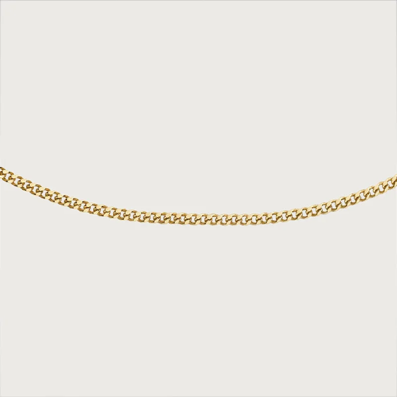 classic pearl necklaces for women -Diamond Cut Curb Link 9K Gold Chain