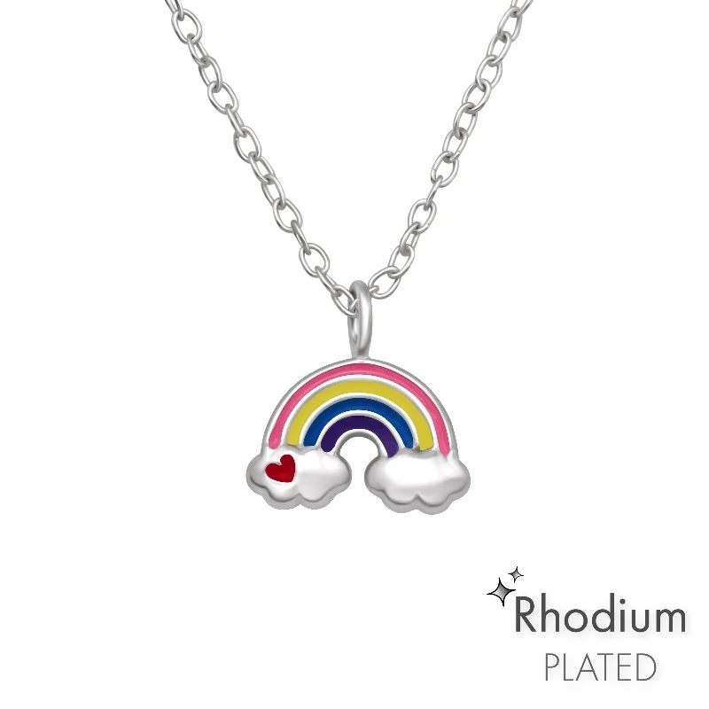 luxurious necklaces for women -Children’s Sterling Silver Small Rainbow Necklace.