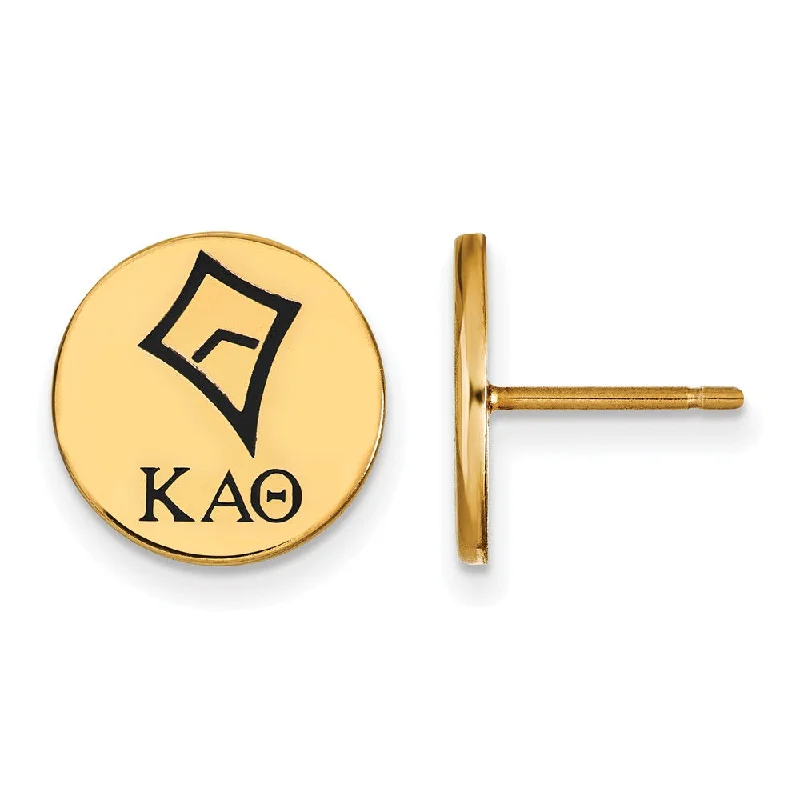 drop earrings for women -14K Plated Silver Kappa Alpha Theta Enamel Post Earrings