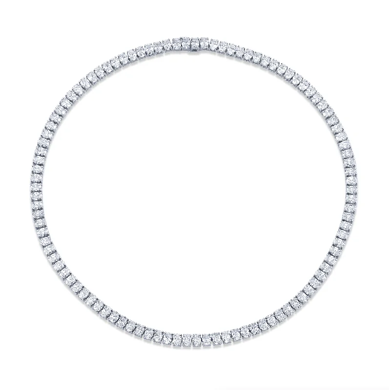 fashionable necklaces for women -24.96 Carat Classic Straightline Diamond Necklace