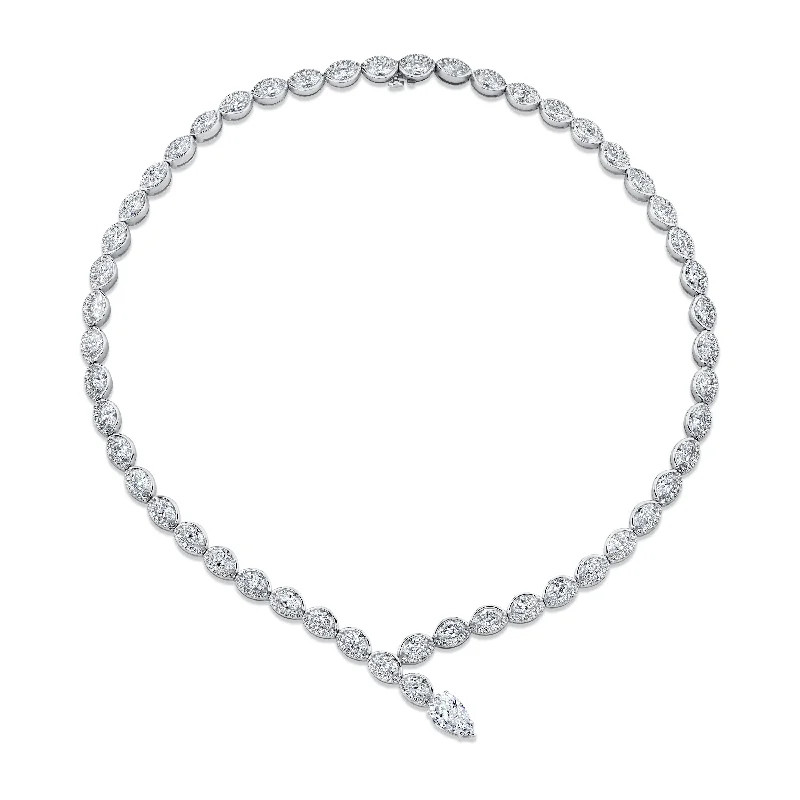 stunning necklaces for women -Marquise-cut Diamond Necklace