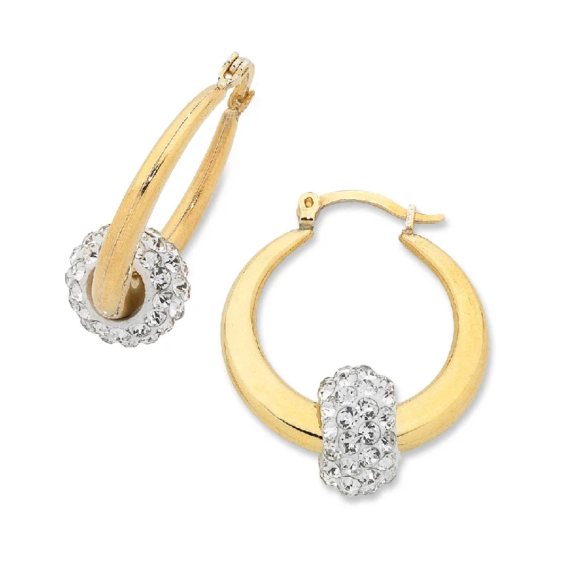 hoop earrings for women -9ct Yellow Gold Silver Infused Hoop Earrings