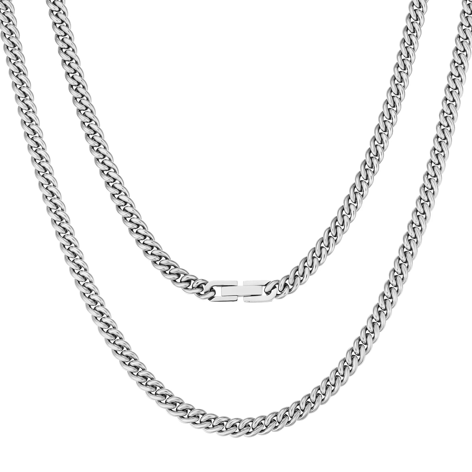 gemstone pendant necklaces for women -5mm Miami Cuban Link Chain in White Gold