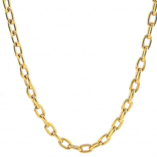 geometric necklaces for women -9ct Yellow Gold Oval Link Necklace