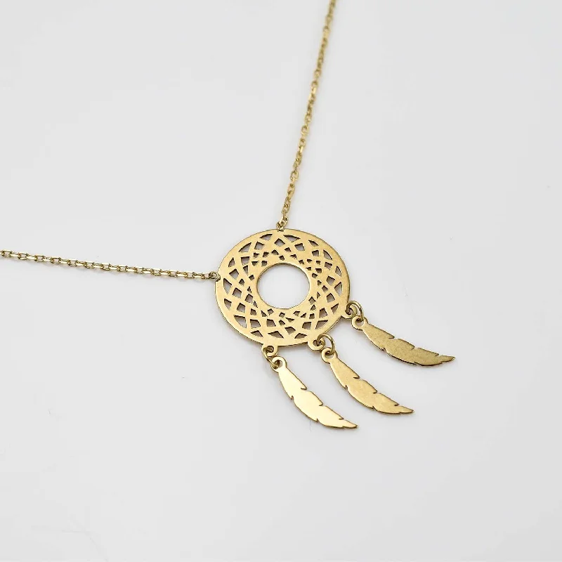 gold necklace sets for women -Dreamcatcher 9K Gold Necklace