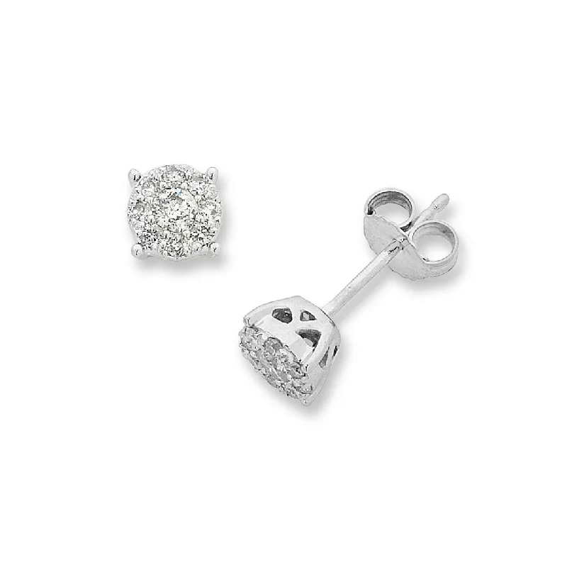 chandelier earrings for women -9ct White Gold 0.33ct Diamond Stud Earrings