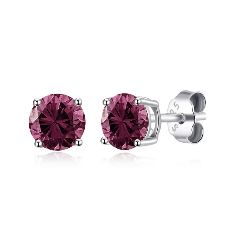 luxury drop earrings for women -Sterling Silver June (Alexandrite) Birthstone Earrings Created with Zircondia® Crystals