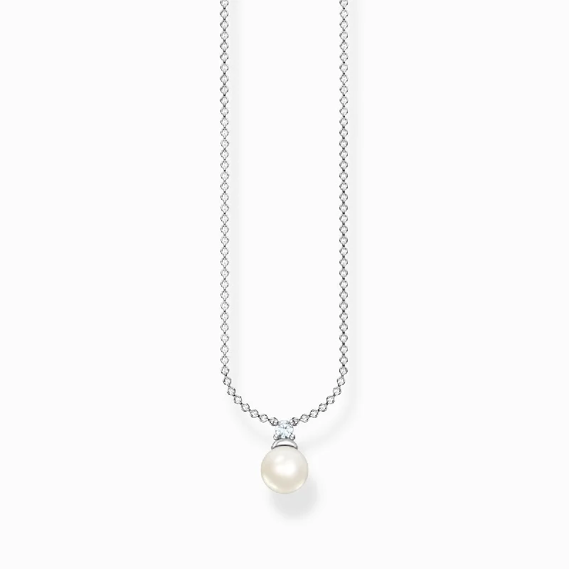 dainty gold necklaces for women -Thomas Sabo Silver Pearl Necklace KE2123-051-14-L42V (Copy)