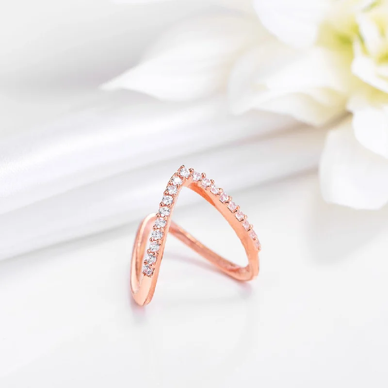 stackable gold rings for women -Regal Rose Rose Gold Plated 925 Sterling Silver Women's Vanki Ring