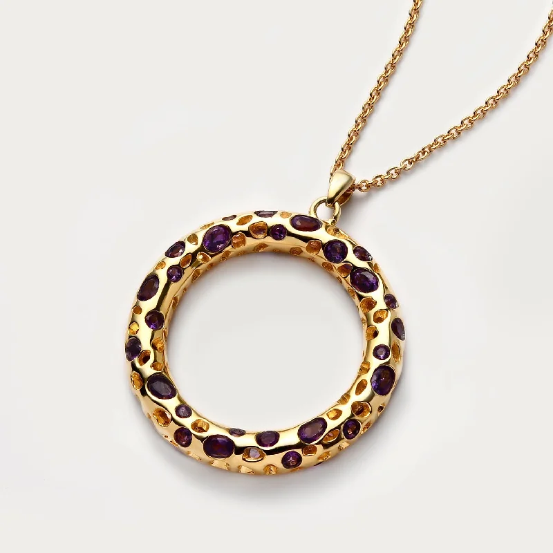 luxury chain necklaces for women -Lattice Loop Necklace with Amethyst