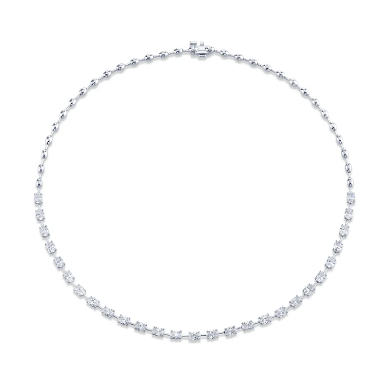 vintage-style necklaces for women -6.77 Carat 18k White Gold Necklace