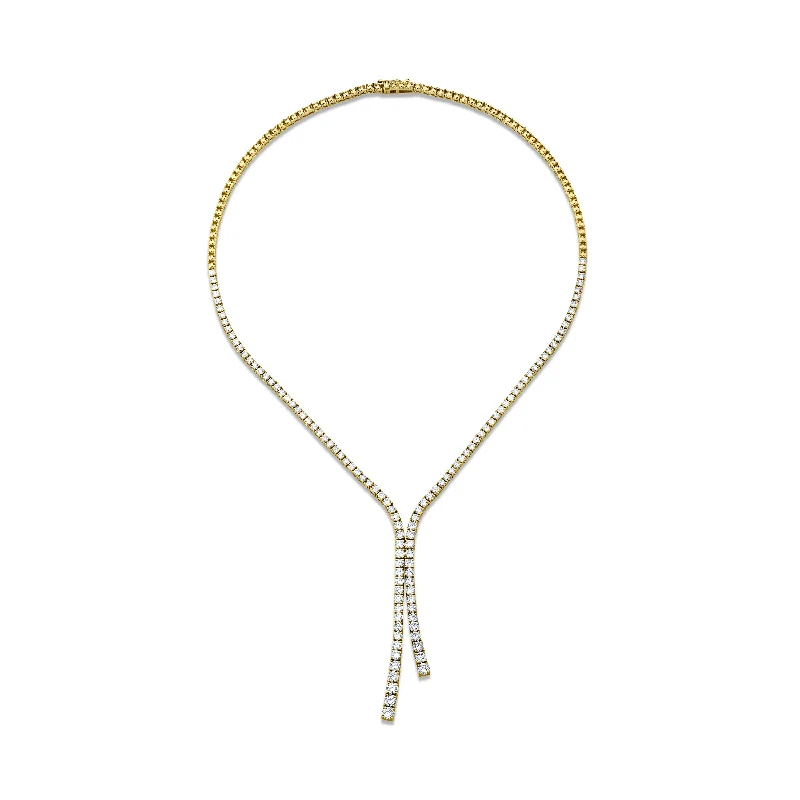 pearl necklaces for women -Graduated Round Brilliant Diamonds Lariat