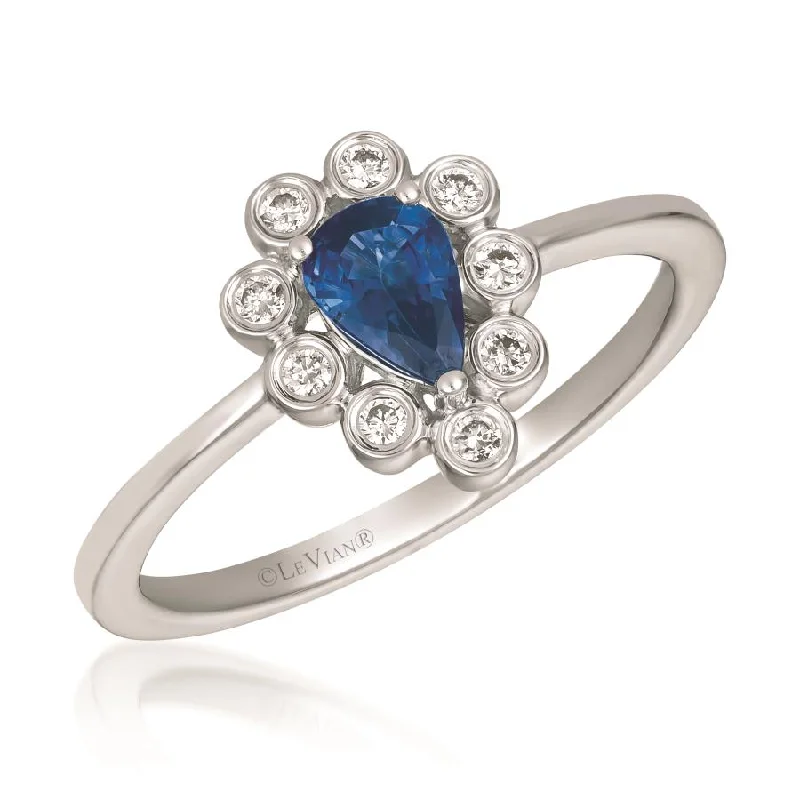 wedding rings for women -Le Vian Ring featuring Blueberry Sapphire and Vanilla Diamonds in 14K Vanilla Gold