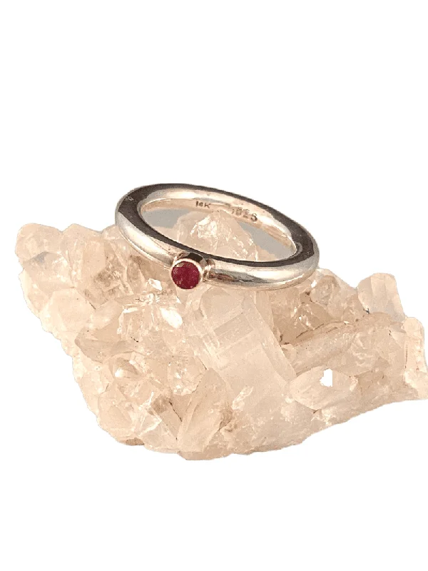 classic diamond rings -Sterling & 14K Gold Ruby Ring