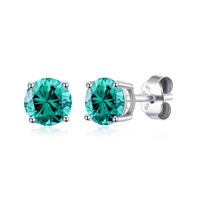 luxury diamond earrings for women -Sterling Silver December (Blue Topaz) Birthstone Earrings Created with Zircondia® Crystals