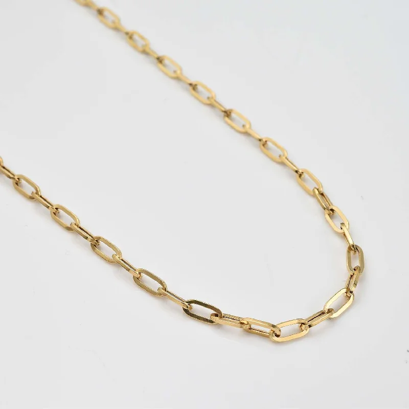 engraved silver necklaces for women -Large Paperclip Chain Necklace in 9K Gold