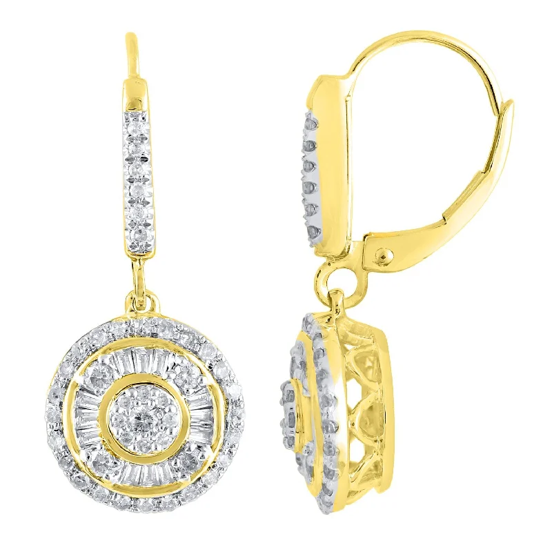 elegant dangle earrings for women -9ct Yellow Gold 0.72ct Diamond Drop Earrings