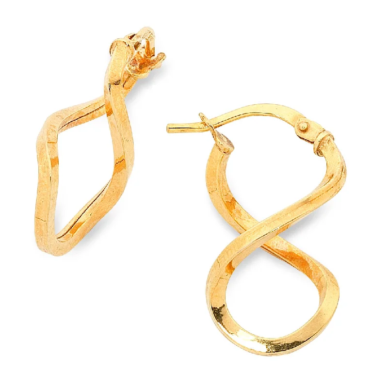 luxurious gold earrings for women -9ct Yellow Gold Silver Infused Hoop Earrings