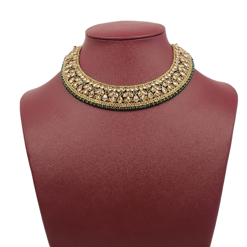 trendy pendant necklaces for women -Ishara Necklace Set in Green