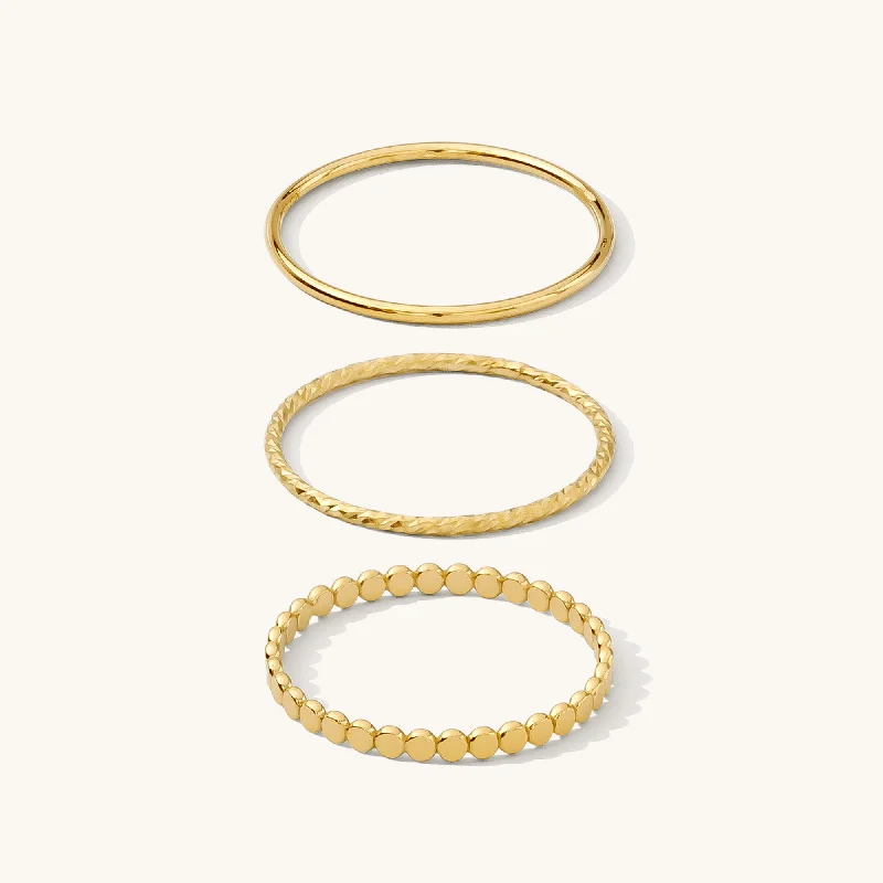 luxury wedding rings -Dainty Stacking Ring Set