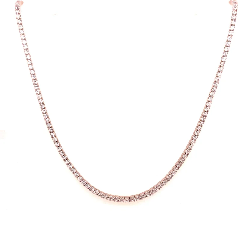 casual necklaces for women -Cz Tennis Necklace Sterling Silver Rhodium Plated