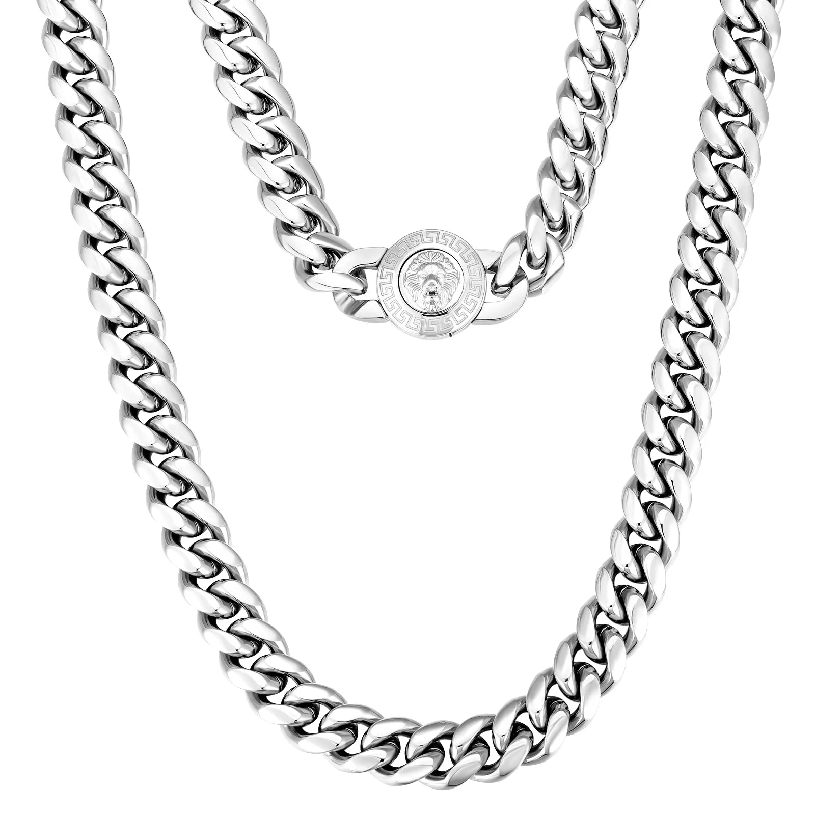 trendy pendant necklaces for women -The King - 12mm Cuban Link Chain in White Gold Plated