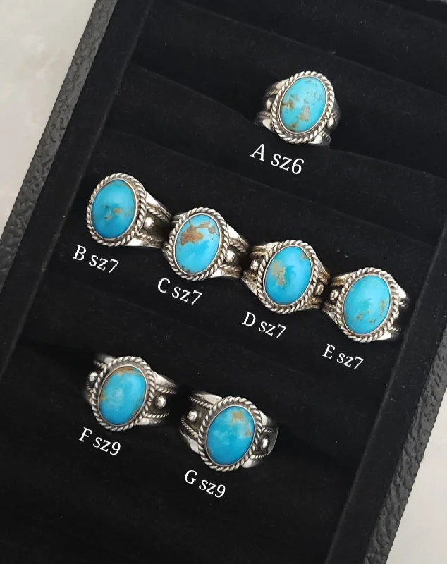 men’s style rings for women -Sterling Silver Turquoise Rings