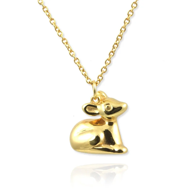 gold bar necklaces for women -Deer Pendant Necklace