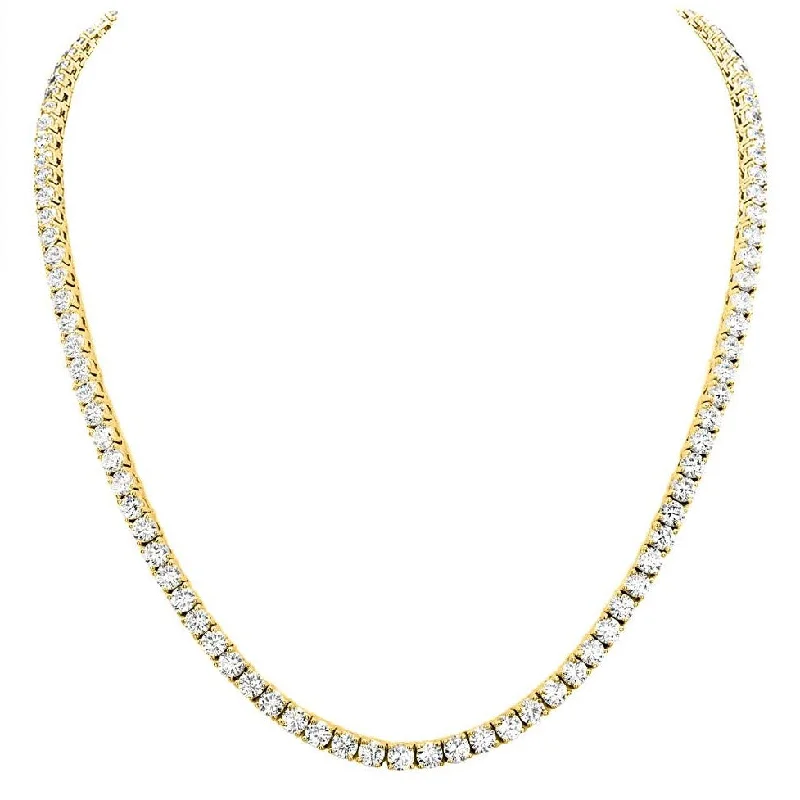 art deco necklaces for women -18 KGP Classic Tennis Necklace with Double Security Clasp 16.5"