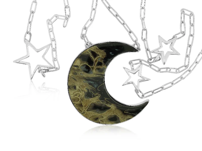 charm necklaces for women -Moon and Stars Necklace