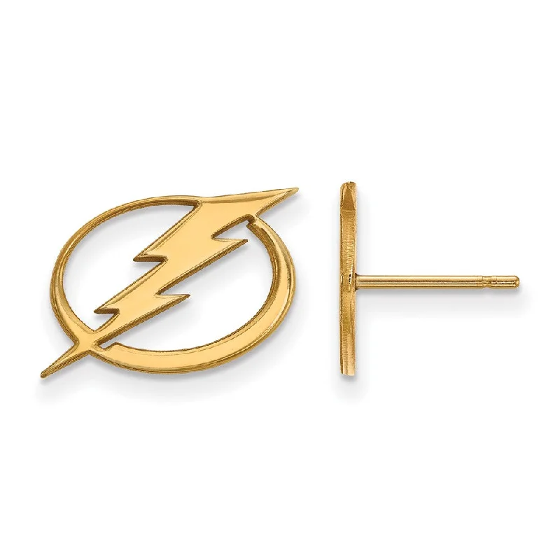 colorful earrings for women -10k Yellow Gold NHL Tampa Bay Lightning Small Post Earrings