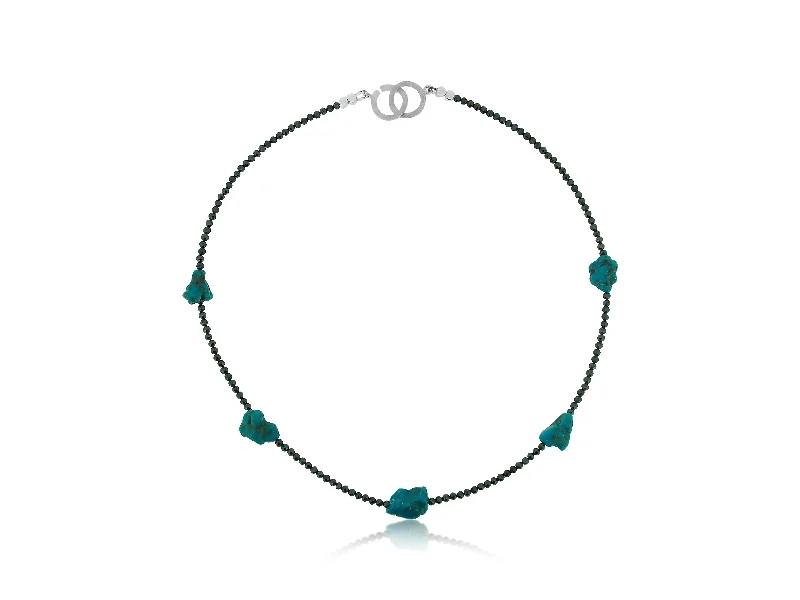 simple charm necklaces for women -Turquoise Nugget Spinel Necklace