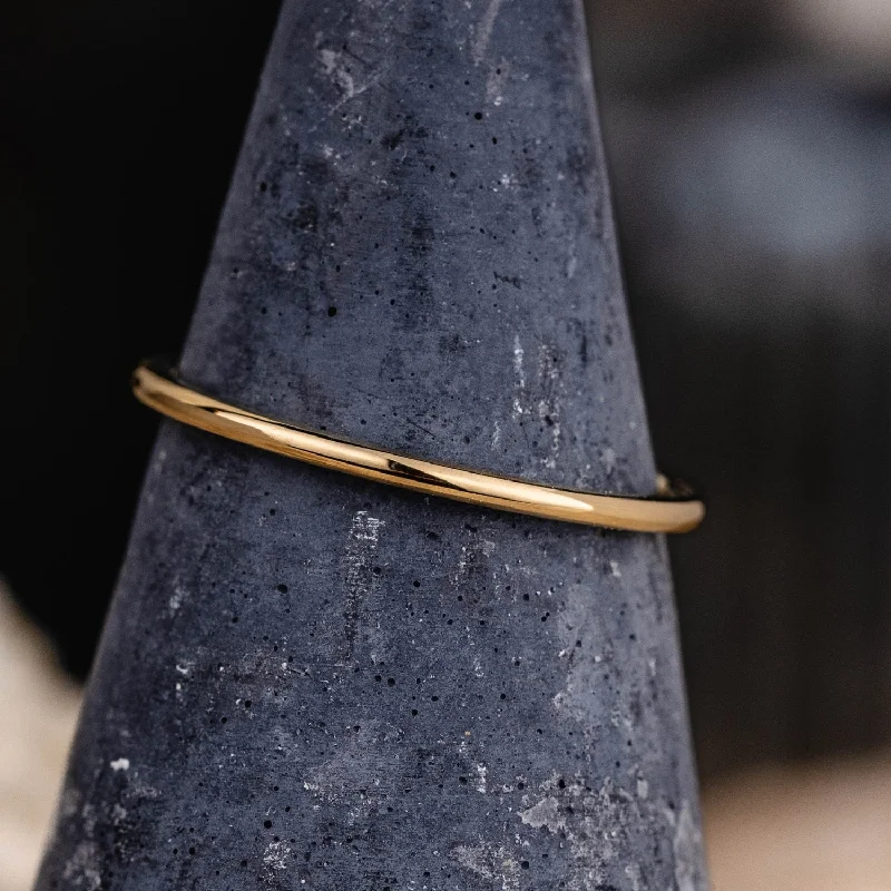 sapphire rings for women -The Meridian | 1mm Women's Yellow Gold Stacking Ring