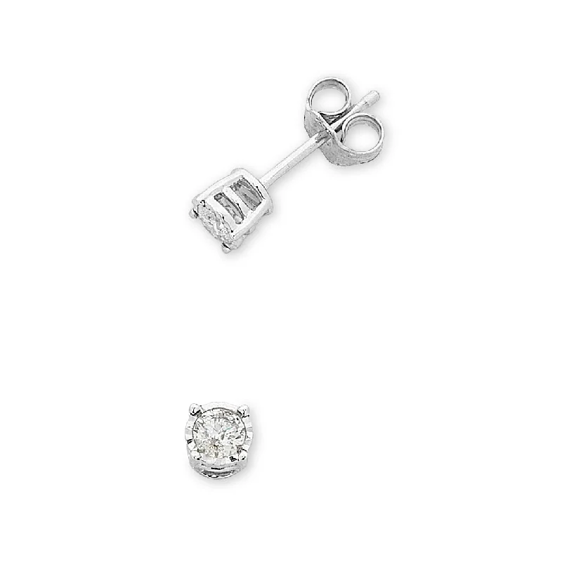 fun earrings for women -9ct White Gold 0.20ct Diamond Stud Earrings