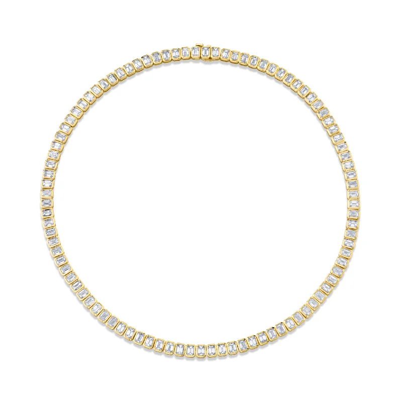 gold necklaces for women -22.91 Carat 18k Yellow Gold Bezel Necklace