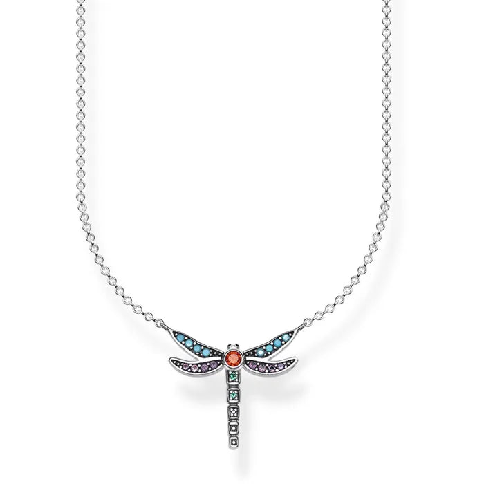 classic pearl necklaces for women -Thomas Sabo Silver Dragonfly Necklace KE1837-845-7-L45V