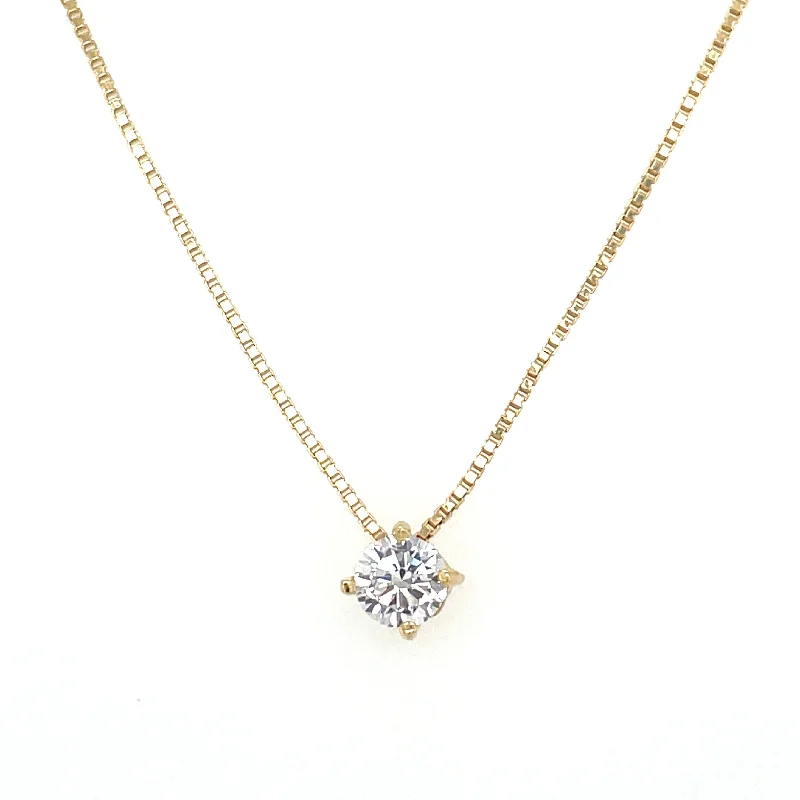 sparkling diamond necklaces for women -Golden Cz Pendant Necklace