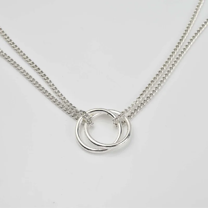 personalized necklaces for women -Molto Dual Wave Chain Necklace