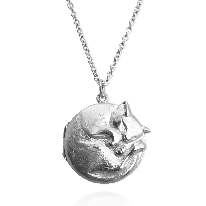 statement gold necklaces for women -Cat Locket