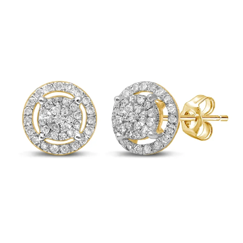 hoop earrings for women -9ct Yellow Gold 0.33ct Diamond Studs