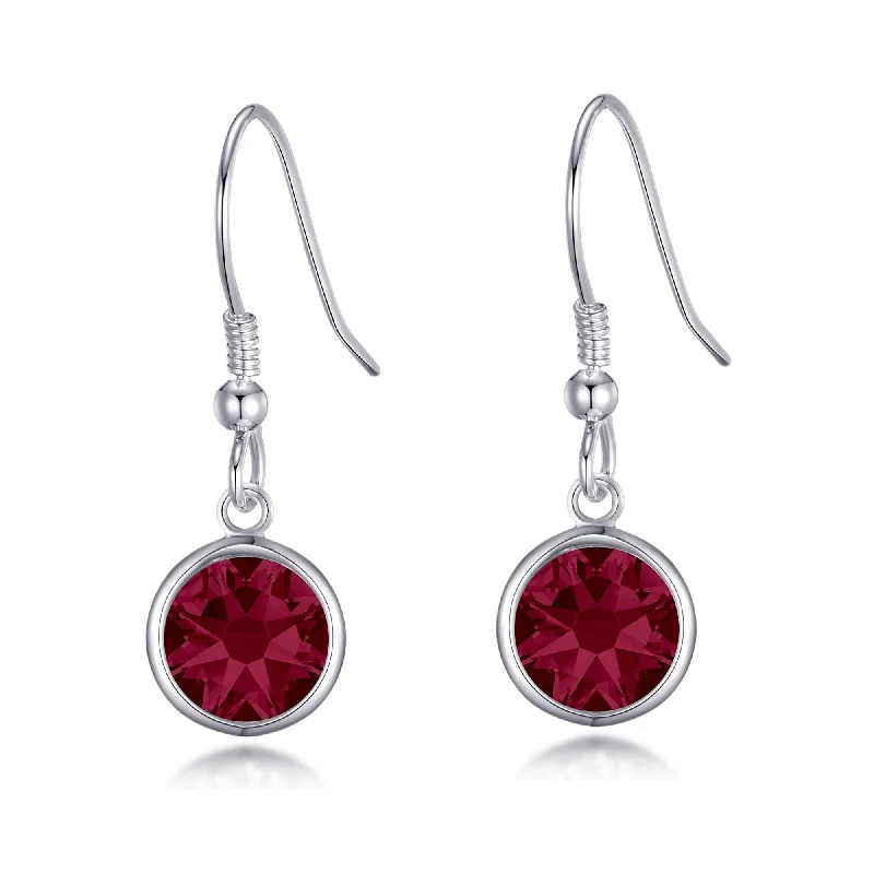 gold stud earrings for women -Red Crystal Drop Earrings Created with Zircondia® Crystals