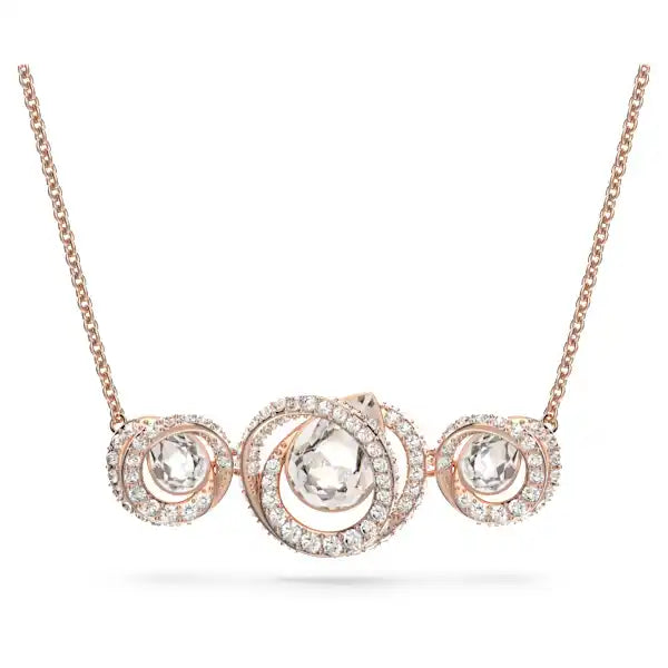 simple charm necklaces for women -Swarovski Generation necklace White, Rose gold-tone plated 5636589