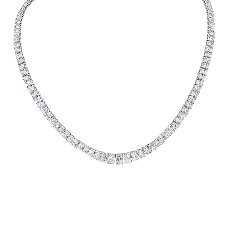 geometric necklaces for women -Graduated Radiant Cut Diamond Necklace