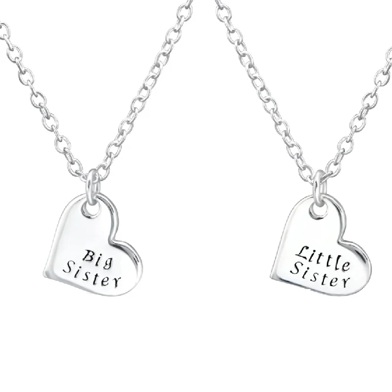 infinity pendant necklaces for women -Big Sister, Little Sister Sterling Silver Necklace set