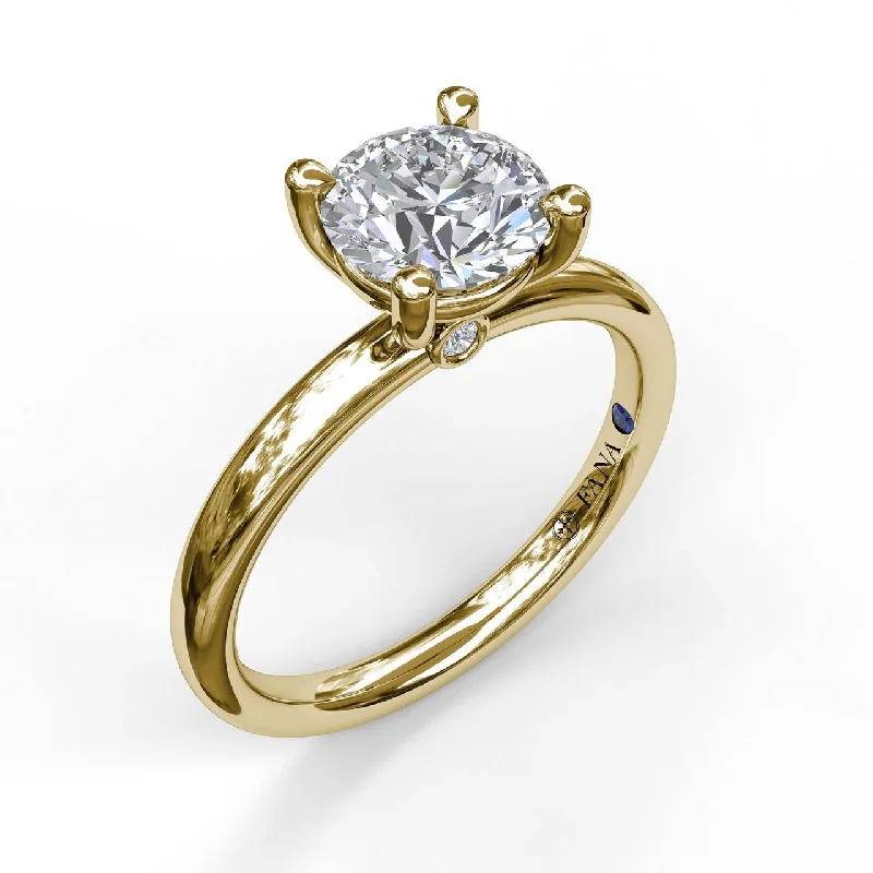 eternity wedding rings -14 Karat Yellow Gold Semi-Mount Solitaire Ring