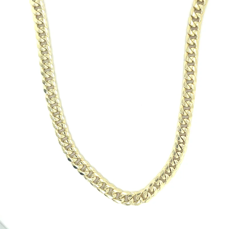 chunky necklaces for women -9ct Yellow Gold Cuban Link Chain Necklace